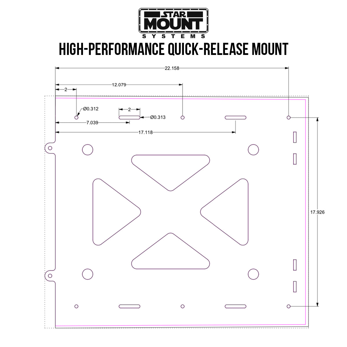 Quick-Release Mount for Starlink High Performance In-Motion Dish